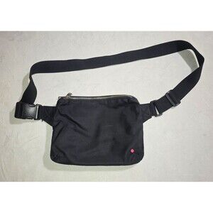 STATE Bags Hudson Fanny Pack Black Nylon Belt Bag with Signature Red Rivet